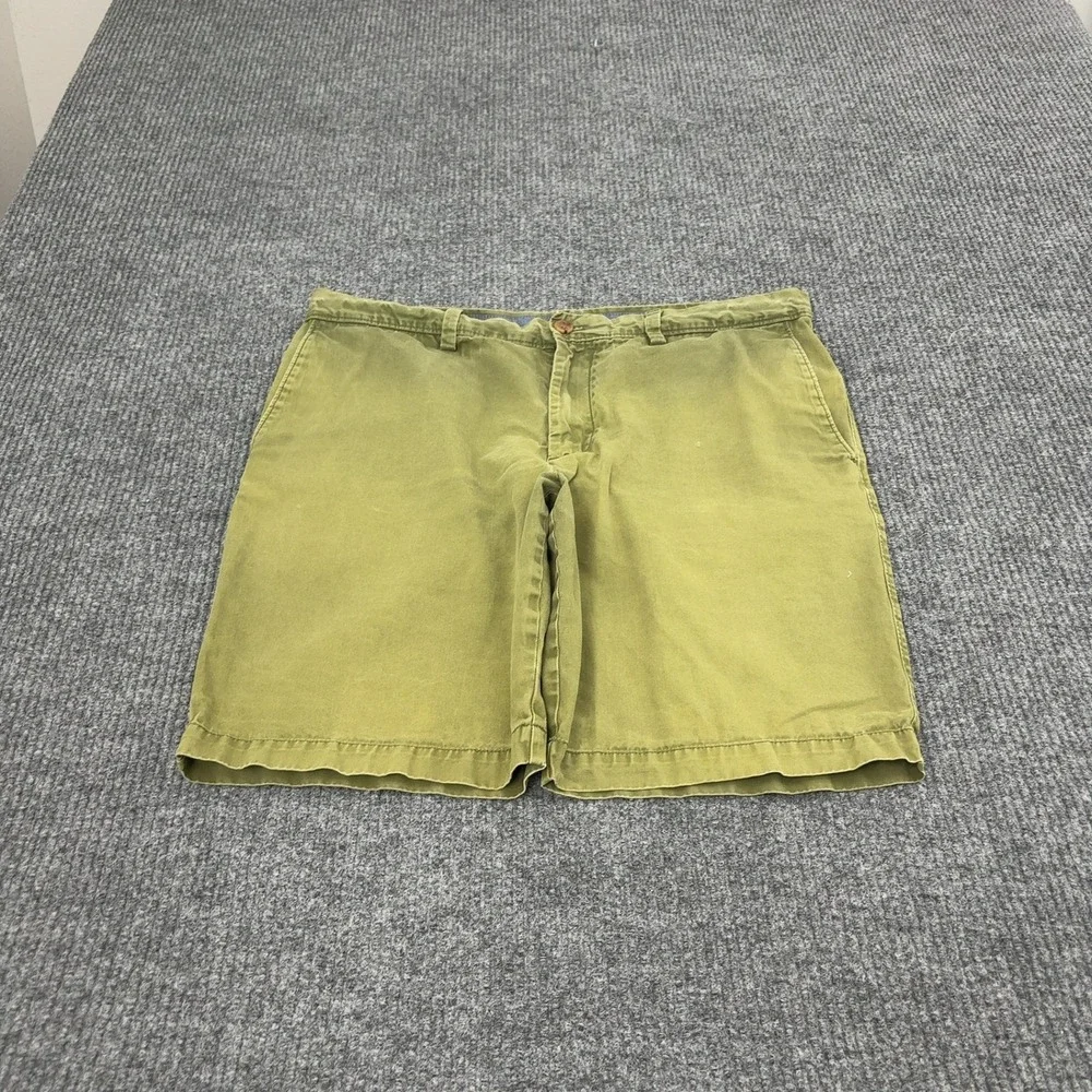 Banana Republic Aiden Short Mens 35 Green Cotton Chino Casual Classic